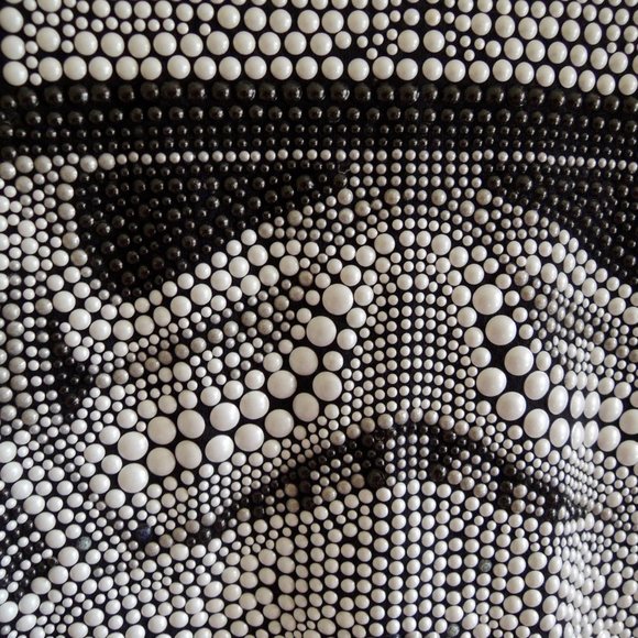 Marc Ecko Rare Black & White Beaded Star Wars Stormtrooper Tee S - Picture 4 of 6